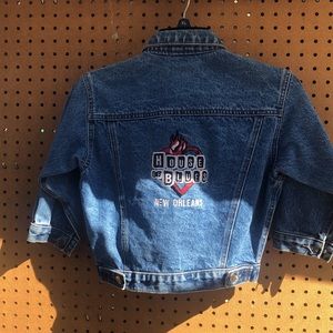 House of blues New Orleans kids acid rinse denim jean jacket size extra small